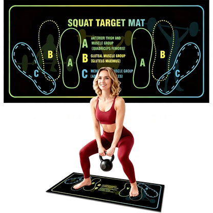 Squat Mat with Foot Position,Non-Slip Workout Mat for Squats & Leg Exercises, Improves Muscle Activation & Knee Support, Home Gym Fitness Mat,30 * 13.8"Inch Squat Pad