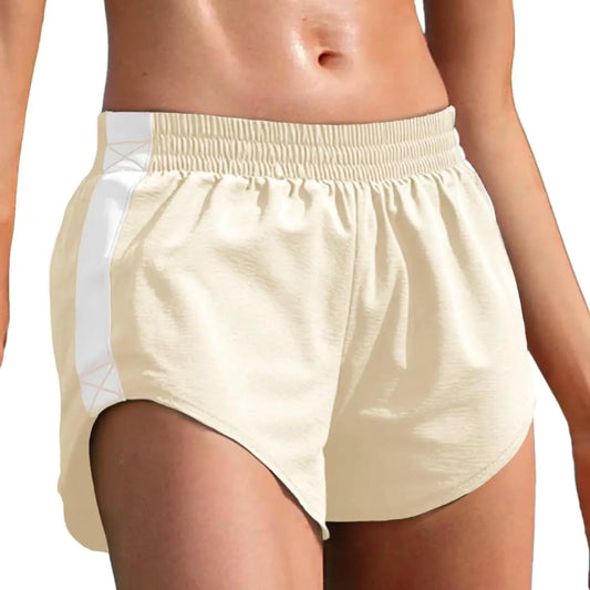 Fisoew Women’S Striped Track Shorts High Waisted Dolphin Workout Running Athletic Sweat Shorts Pants
