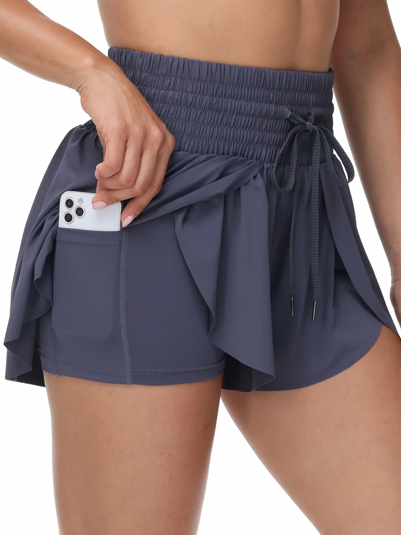 3Pack/Sets Women'S 2-In-1 High Waisted Athletic Shorts Butterfly Skorts- Flowy Yoga Running Gym Skort for Tennis & Golf, Quick-Dry Summer Active Wear with Comfort Fit