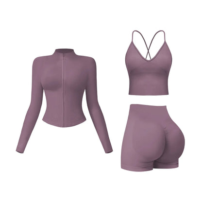MFVIM Women’S 2-Piece Seamless Cross-Back Bodycon Yoga Set - High-Stretch Fitness Clothing, Athleisure Activewear, Matching Workout Sets for Yoga, Running