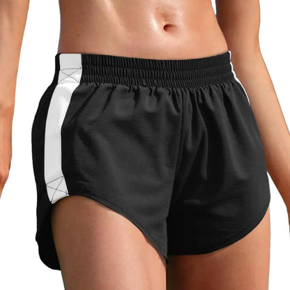 Fisoew Women’S Striped Track Shorts High Waisted Dolphin Workout Running Athletic Sweat Shorts Pants