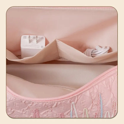 Elegant Embroidered Maternity Bag Storage Pouch, Large Capacity Portable Luggage Bag, Travel Bag for Yoga Fitness, Business Trip, Airport Use, Travel Duffle Bag