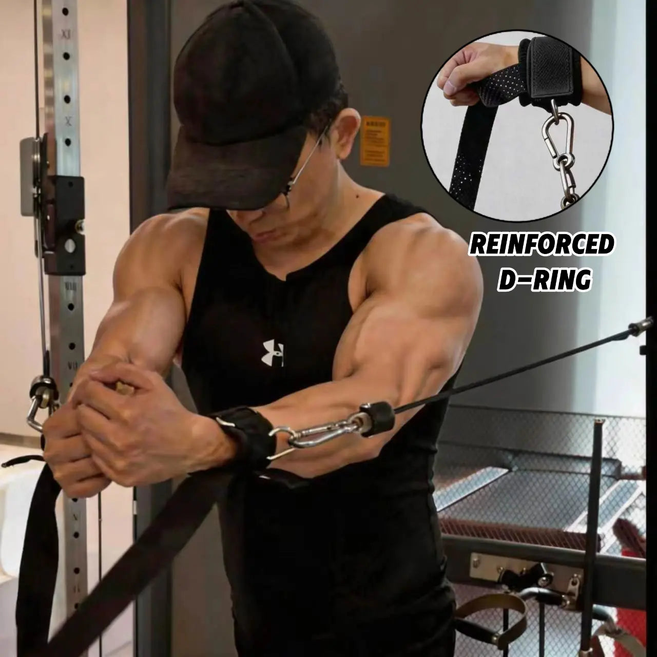2 in 1 Lifting Straps D Ring Silicone Grip Padded Wrist Support for Deadlifts Cable Machines Gym Accessories