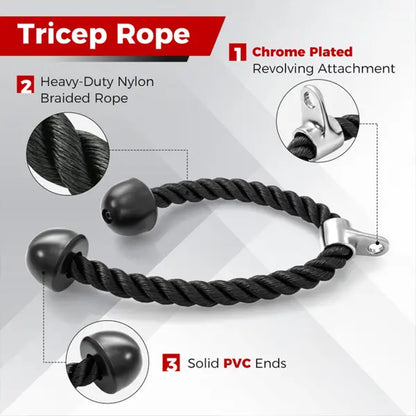 5PCS Cable Machine Attachment Set, Lat Pull down Accessories with Tricep Rope, V Bar, Straight Bar, D Handle & Carabiner, Non-Slip Grip for Home Gym Strength Training Home Gym Equipment Workout Equipment Summervibes