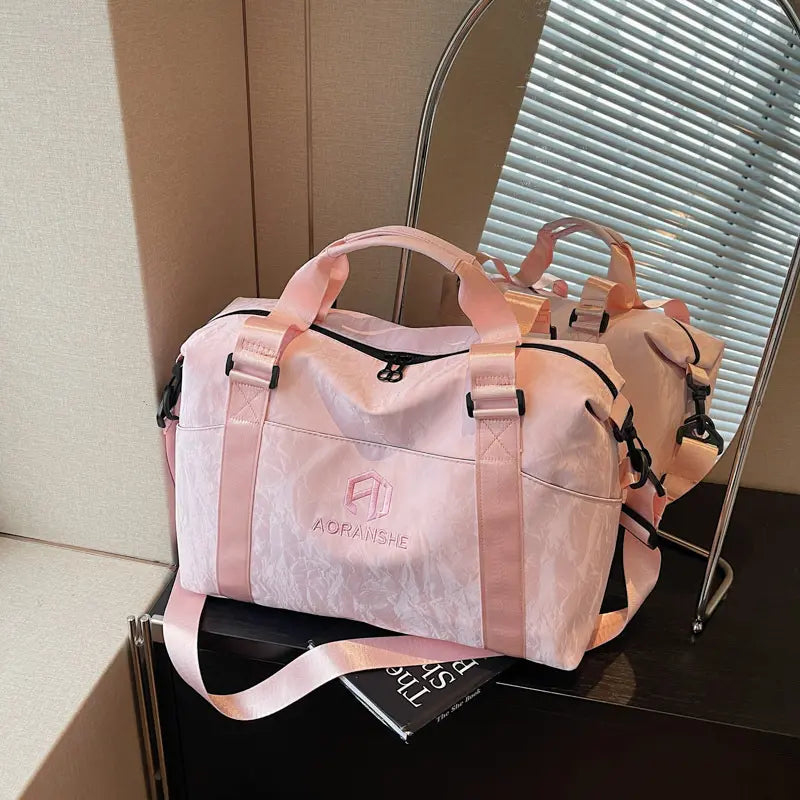 Mave Large-Capacity Multi-Functional Travel Bag Featuring Multiple Compartments, Adjustable Shoulder Straps, Waterproof Material, and Portable Design. Ideal for Gym Workouts, Travel, Sports Activities, and Home Yoga Practice.
