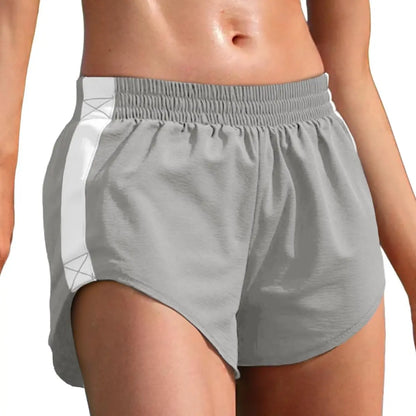 Fisoew Women’S Striped Track Shorts High Waisted Dolphin Workout Running Athletic Sweat Shorts Pants