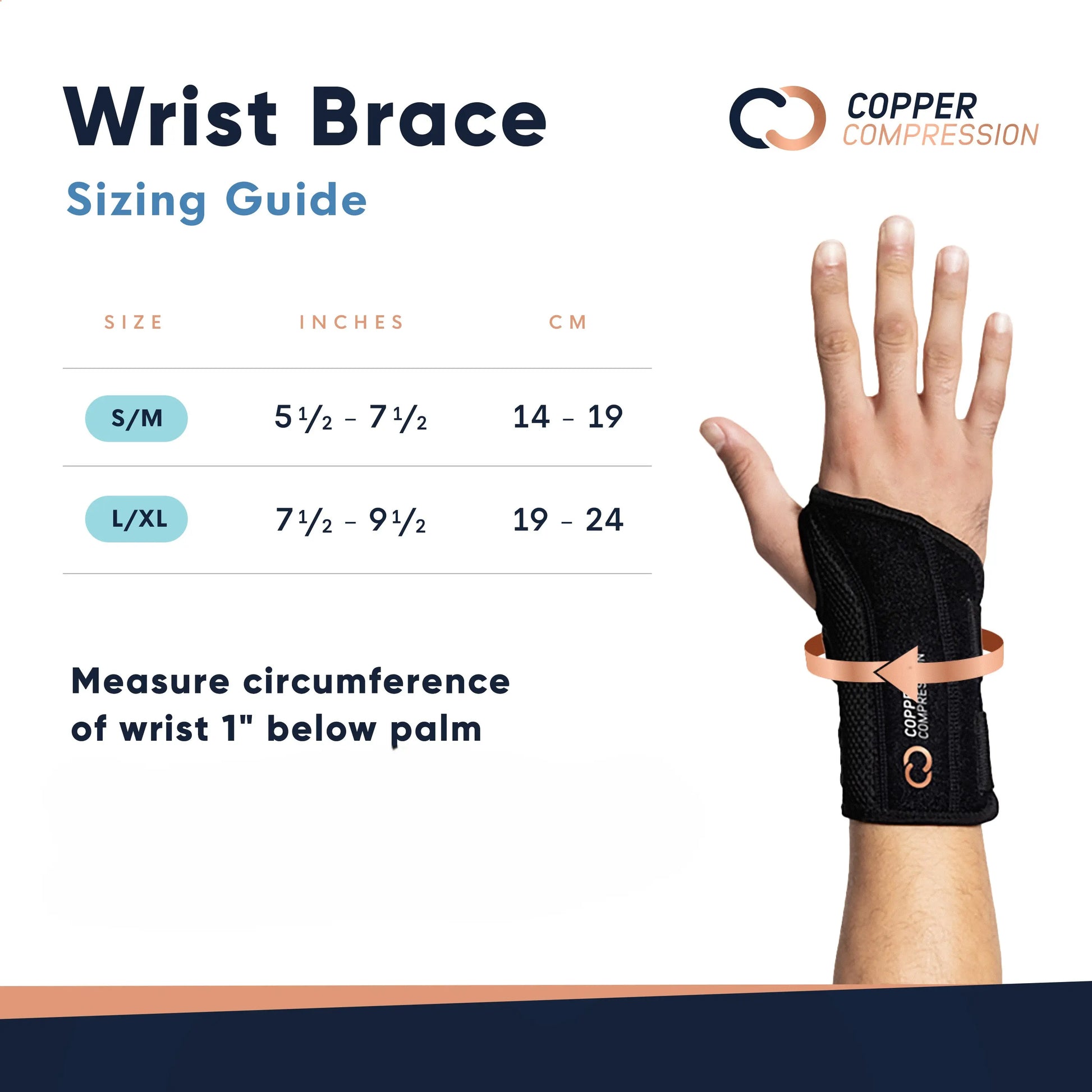Copper Compression Advanced Wrist Brace | Adjustable Orthopedic Support for Hand, Thumb & Wrist