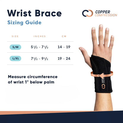 Copper Compression Advanced Wrist Brace | Adjustable Orthopedic Support for Hand, Thumb & Wrist