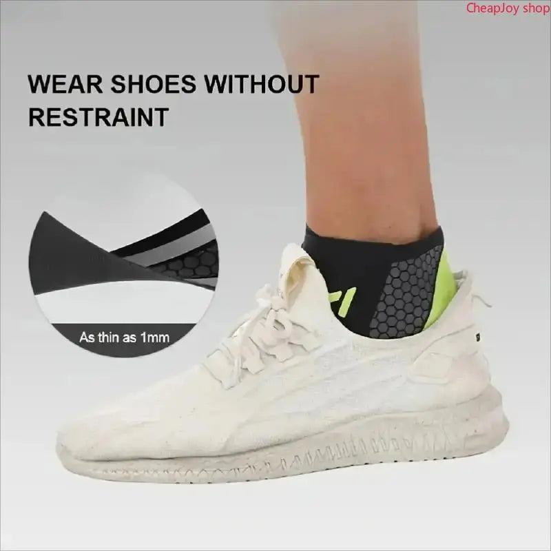 【Summervibes】2Pcs Elastic Compression Ankle Support Brace, Soft Thickened Ankle Stabilizer Cuff, Flexible Comfort Foot Protector, Unisex Sports Support Sleeve for Basketball Running Gym Workout Injury Recovery & Daily Foot Joint Protection Healthcare Blac
