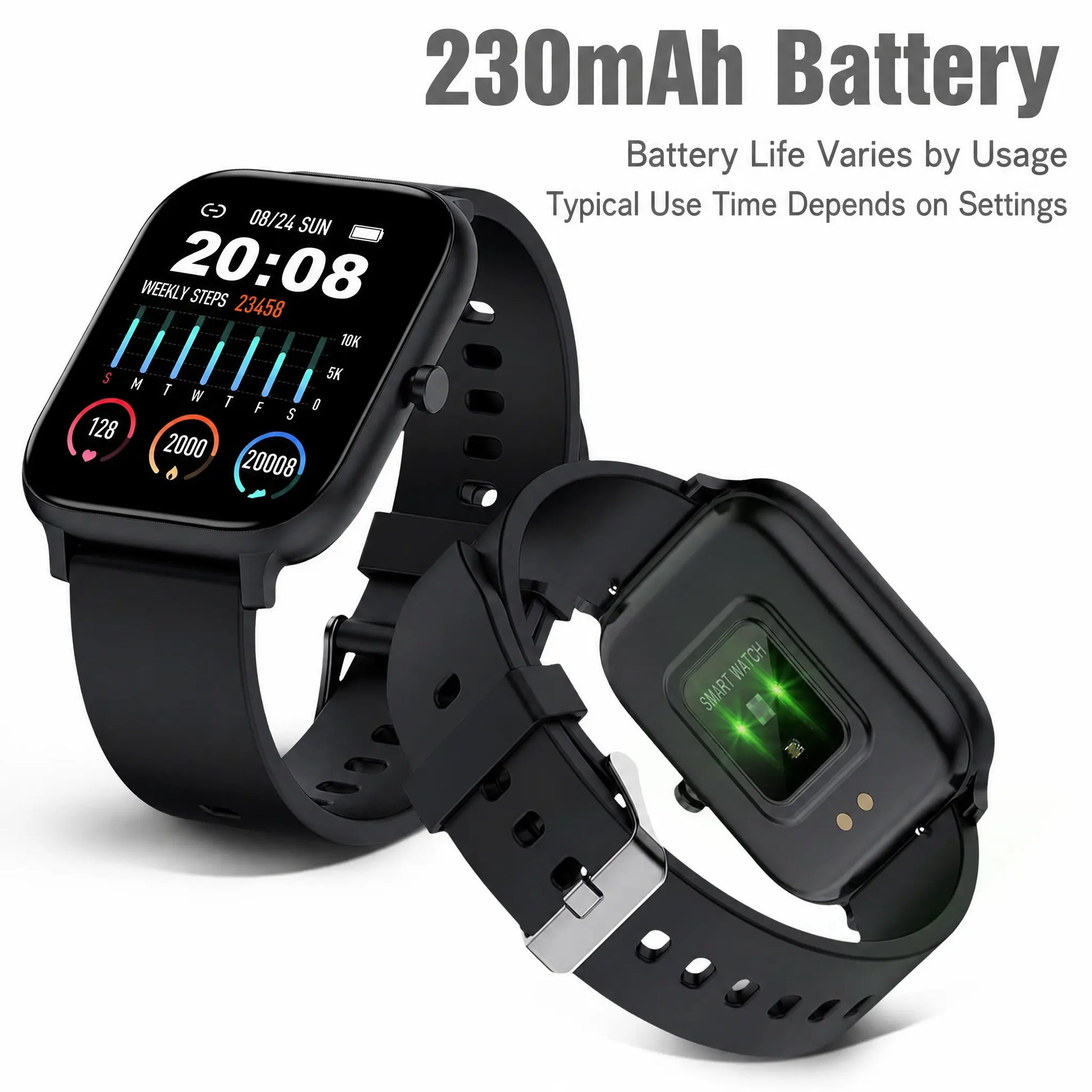 Smart Watch for Men and Women, 1.83" Touch Screen Lifestyle Watch with Message Reminder, Step Counter, Alarm, Timer, Music Control, Comfortable Strap, Compatible with Most Ios and Android Smartphones Fathersdaygift