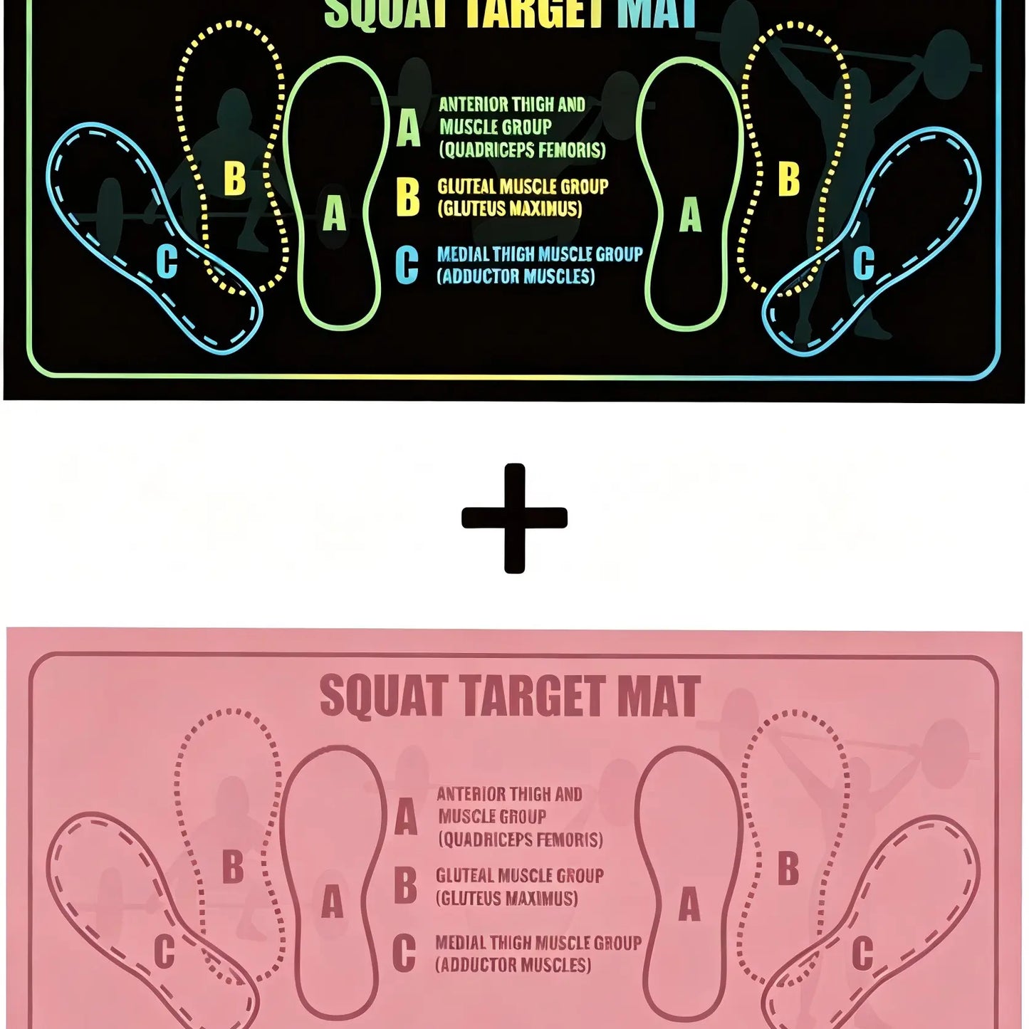Squat Mat with Foot Position,Non-Slip Workout Mat for Squats & Leg Exercises, Improves Muscle Activation & Knee Support, Home Gym Fitness Mat,30 * 13.8"Inch Squat Pad