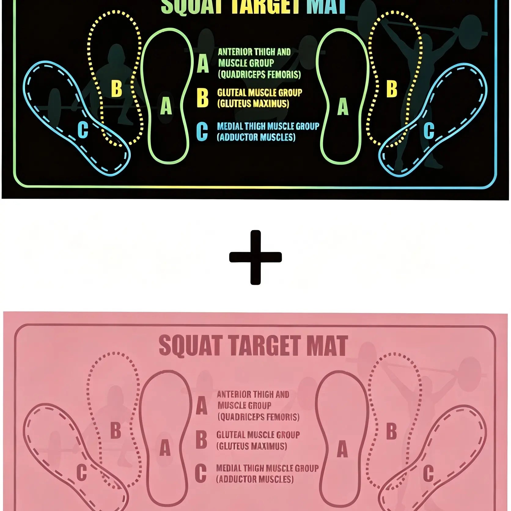 Squat Mat with Foot Position,Non-Slip Workout Mat for Squats & Leg Exercises, Improves Muscle Activation & Knee Support, Home Gym Fitness Mat,30 * 13.8"Inch Squat Pad