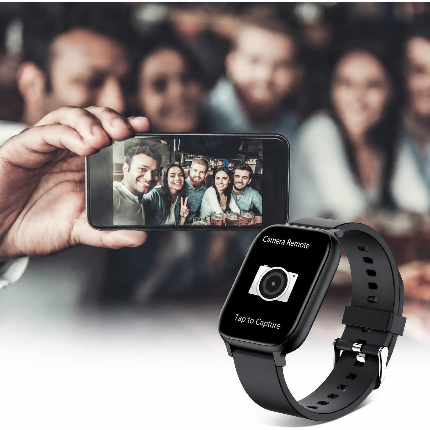 Smart Watch for Men and Women, 1.83" Touch Screen Lifestyle Watch with Message Reminder, Step Counter, Alarm, Timer, Music Control, Comfortable Strap, Compatible with Most Ios and Android Smartphones Fathersdaygift
