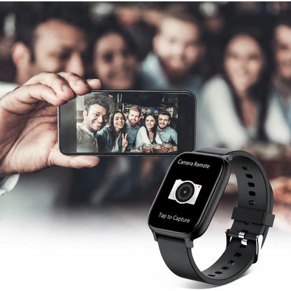 Smart Watch for Men and Women, 1.83" Touch Screen Lifestyle Watch with Message Reminder, Step Counter, Alarm, Timer, Music Control, Comfortable Strap, Compatible with Most Ios and Android Smartphones Fathersdaygift