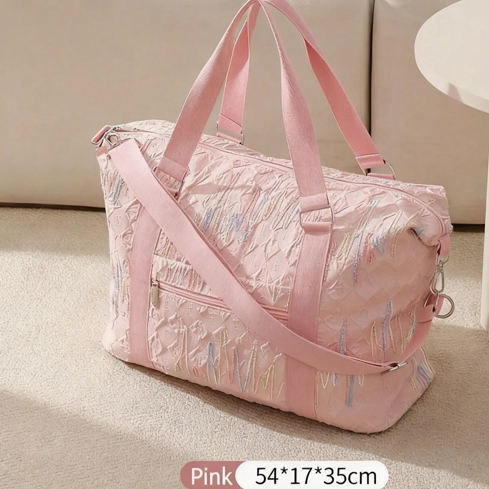 Elegant Embroidered Maternity Bag Storage Pouch, Large Capacity Portable Luggage Bag, Travel Bag for Yoga Fitness, Business Trip, Airport Use, Travel Duffle Bag