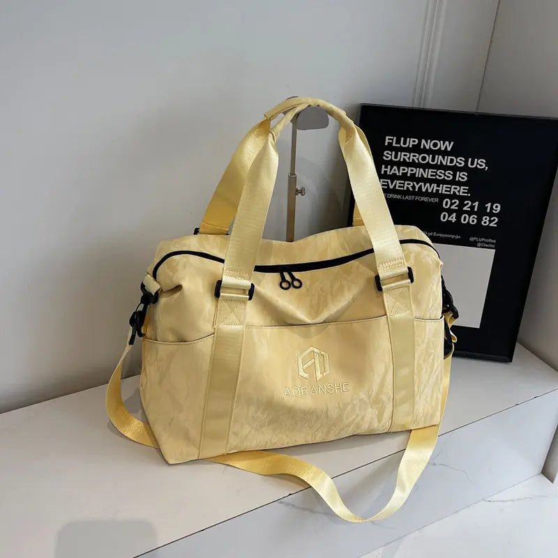 Mave Large-Capacity Multi-Functional Travel Bag Featuring Multiple Compartments, Adjustable Shoulder Straps, Waterproof Material, and Portable Design. Ideal for Gym Workouts, Travel, Sports Activities, and Home Yoga Practice.